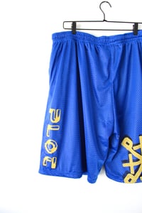 Image of not playing fair bball shorts in blue 