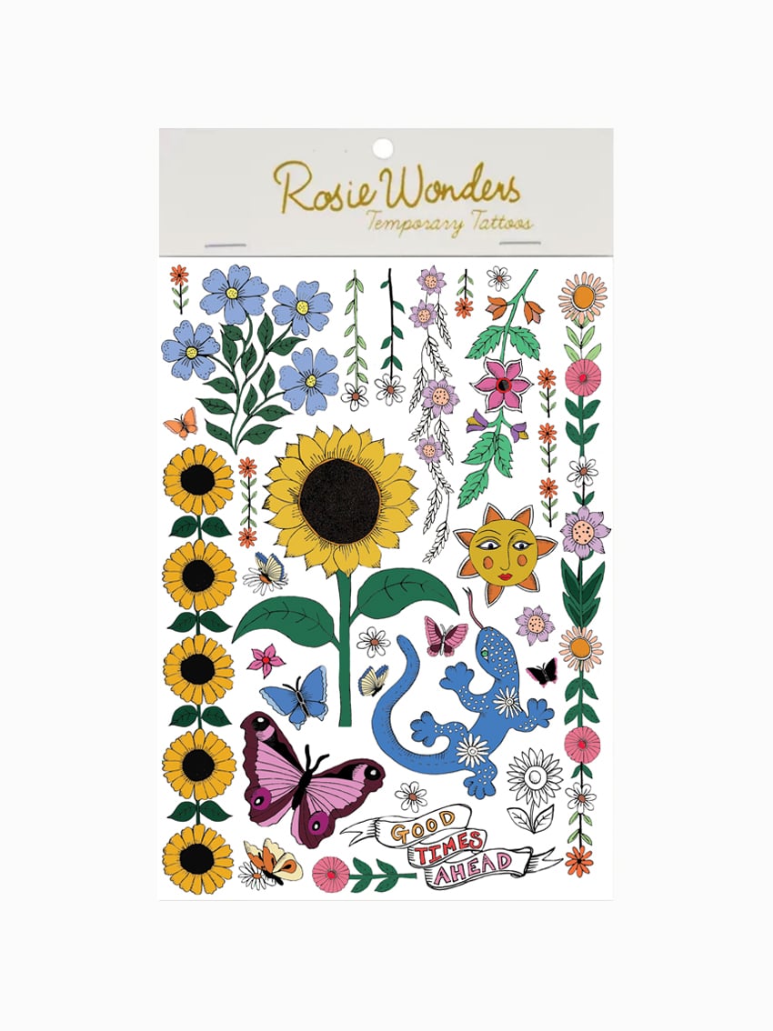 Sunflower A6 Temporary Tattoos