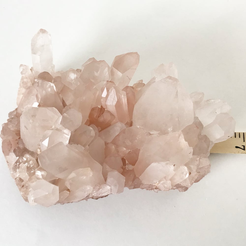 Image of Pink Quartz no.95 + Lucite and Brass Stand