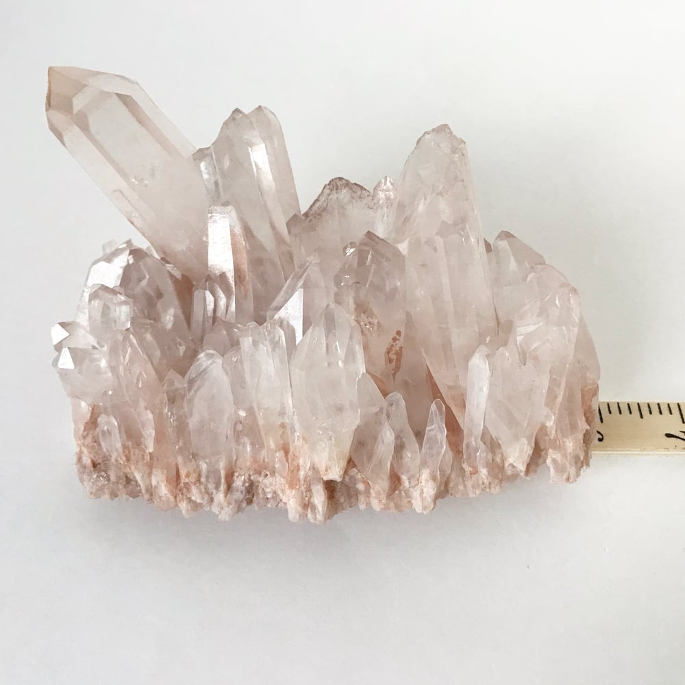 Image of Pink Quartz no.75 + Lucite and Brass Stand