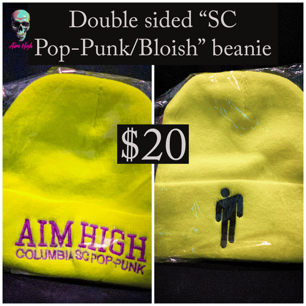 Image of Neon "Aim High SC Pop-punk/Bloish" Double Sided Beanie *Limited Edition/Run
