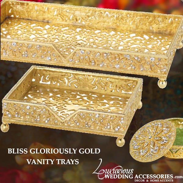 Gloriously Gold Vanity Trays, Large Gold Vanity Tray
