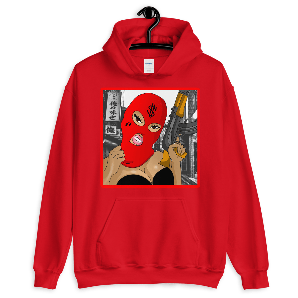 Merchandising Andre steder Globus Ski Mask Babe Hoodie ( RED MASK ) | The Braziest