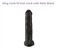 King Cock 15 Inch Cock with Balls Black