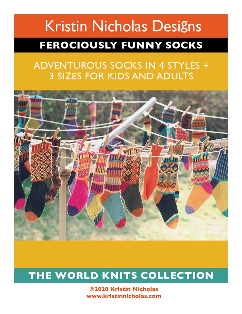 Image of Knit PDF - Ferociously Funny Socks / World Knits Collection Download