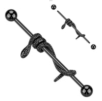 Image 2 of Snake Wrapped Industrial Bar Surgical Steel