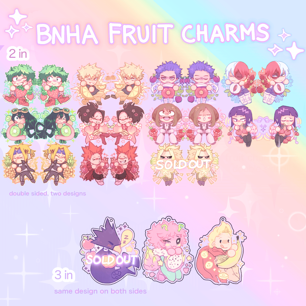 SALE bnha fruit charms (2in & 3in)☆NEOGEOPET