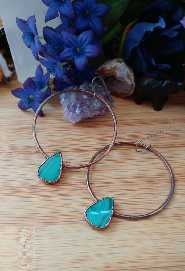 Image of Malachite Statement Hoops