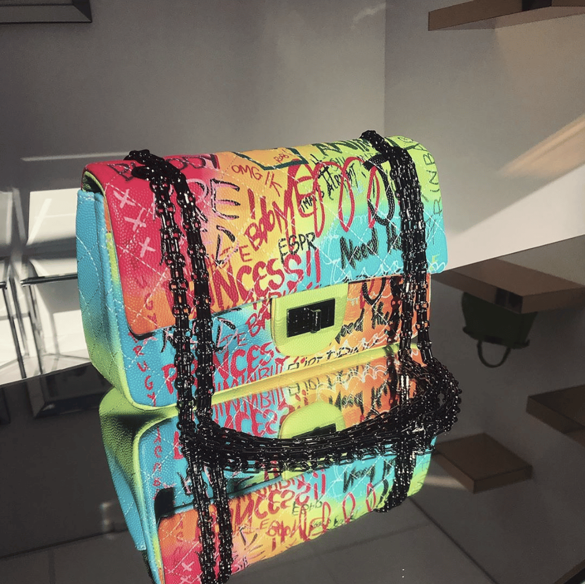 Luxe Neon Graffiti Bag