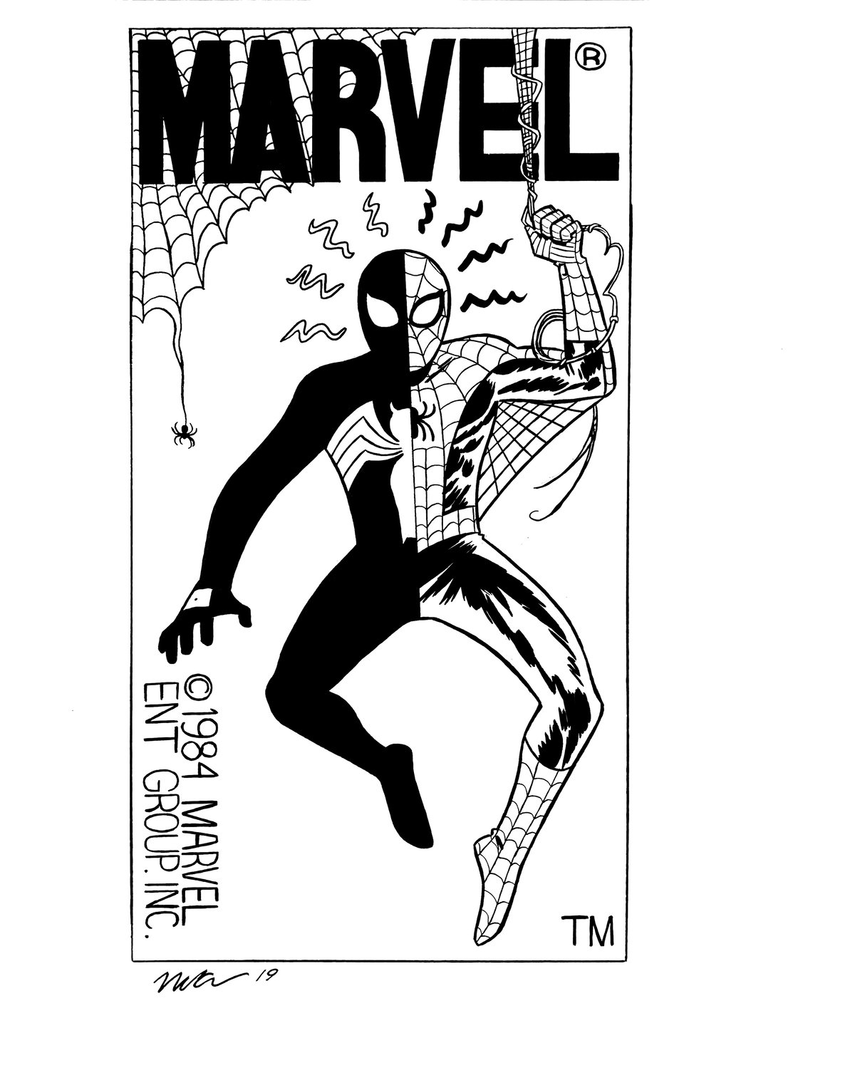 Image of Spider-Man corner box original art