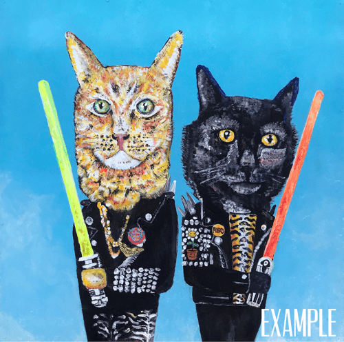 Image of CUSTOM PET PORTRAIT - 24in X 24in (Up to 3 Pets)