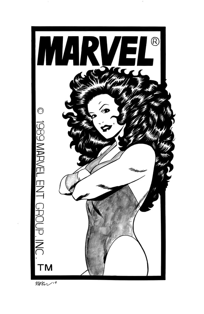 Image of She-Hulk corner box original art