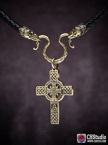 Image of Celtic Cross :: Leather Necklace