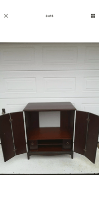 Image 3 of Dark grey & teak corner unit