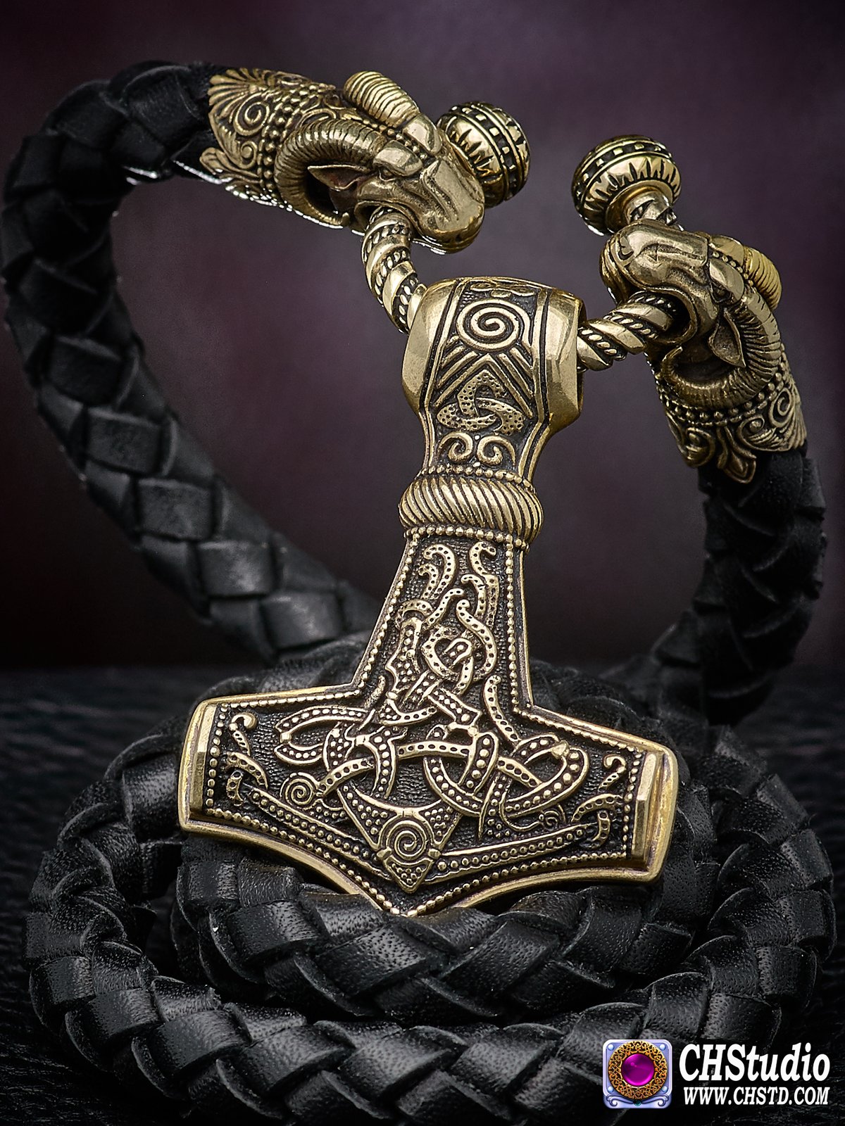 Thor's Hammer : MJOLNIR + Luxury Leather Necklace