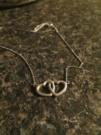 Heart silver choker