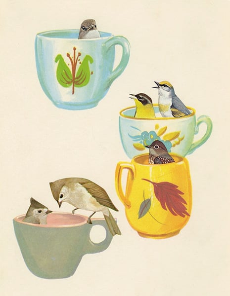 Image of Tea party. Limited edition collage print.