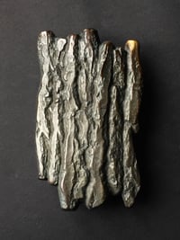 Image 1 of Large Bronze Handle with Tree Bark or Rock Design