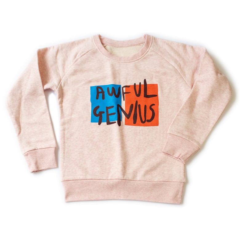 Image of AWFUL GENIUS Kids Sweatshirt (Heather Pink)