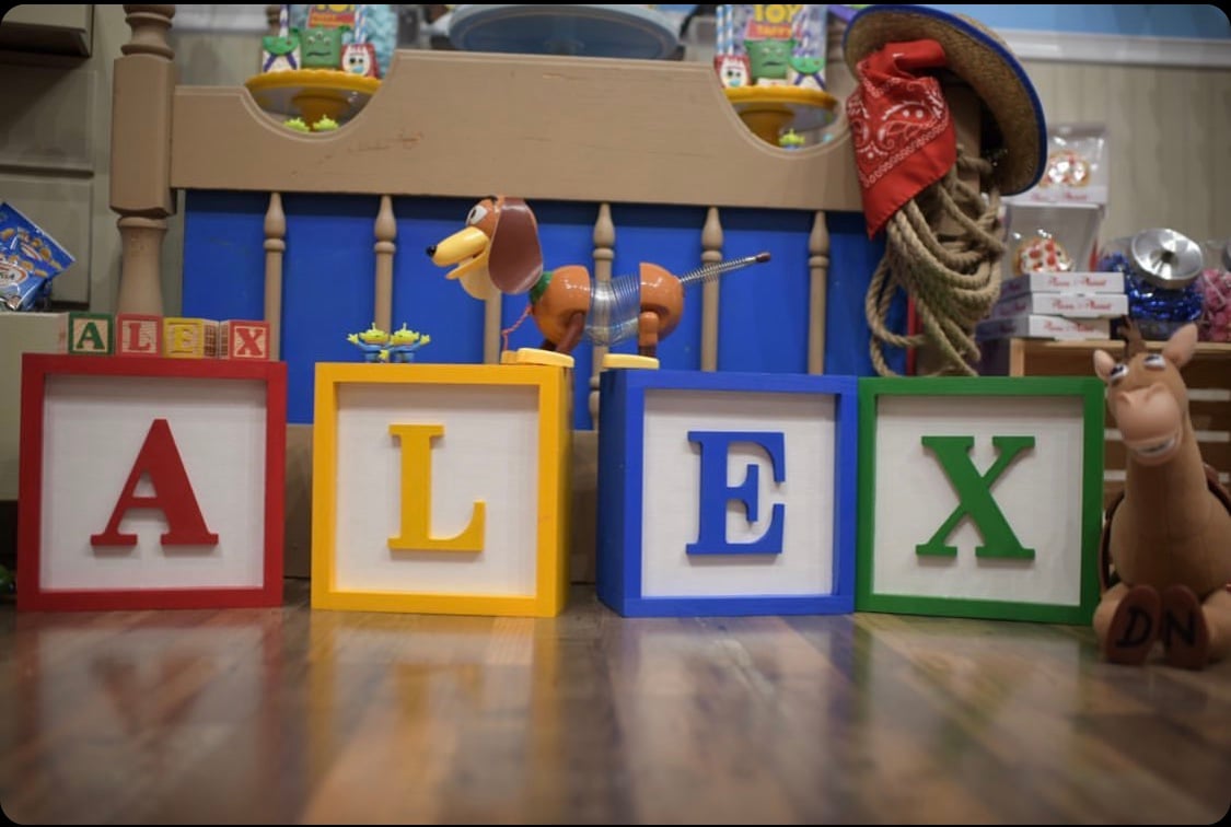 Large Toy Story 10x10 custom made Alphabet block shelve decor