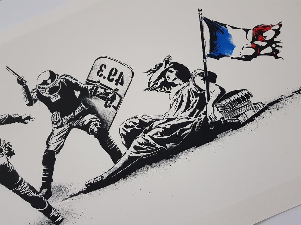 GOIN "L`ETAT MATRAQUANT LA LIBERTE" (THE STATE CLUBBING) - PRINTERS PROOF 4 COLOUR SCREENPRINT 