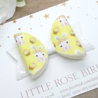 Image 1 of Yellow Bunny Easter Bow