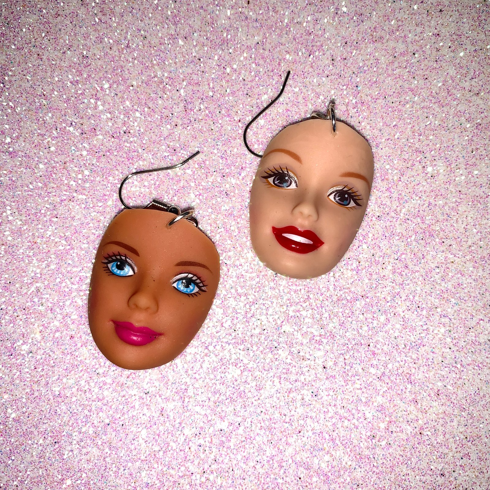 barbie head earrings