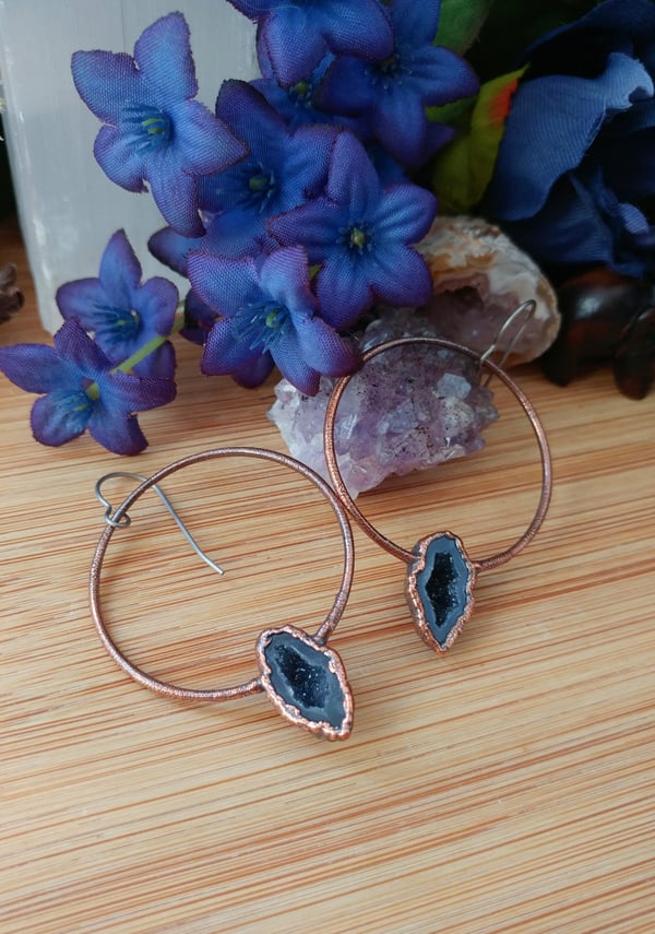 Image of Tabasco Geode Hoop Earrings