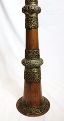 Image of Vintage, Hand-Made Tibetan Ceremonial Brass & Copper Expandable Horn, 69 Inches Tall