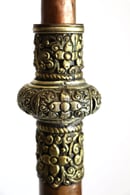 Image of Vintage, Hand-Made Tibetan Ceremonial Brass & Copper Expandable Horn, 69 Inches Tall