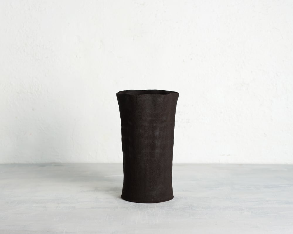 Image of Black Fluted Vase