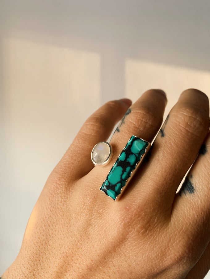 Image of Turquoise + Moonstone Double Bezel