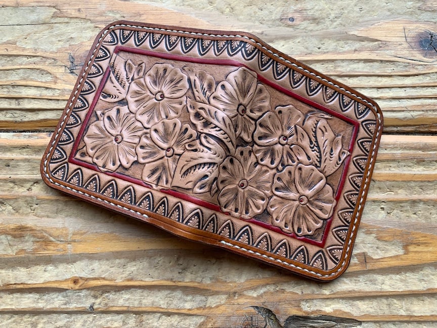 Custom Traditional Western Style Leather BiFold Wallet Coyote