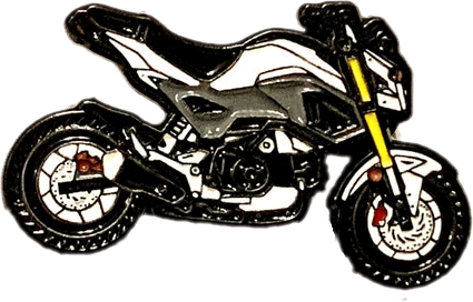 Image of White Honda Grom MSX125 Motorcycle Pin