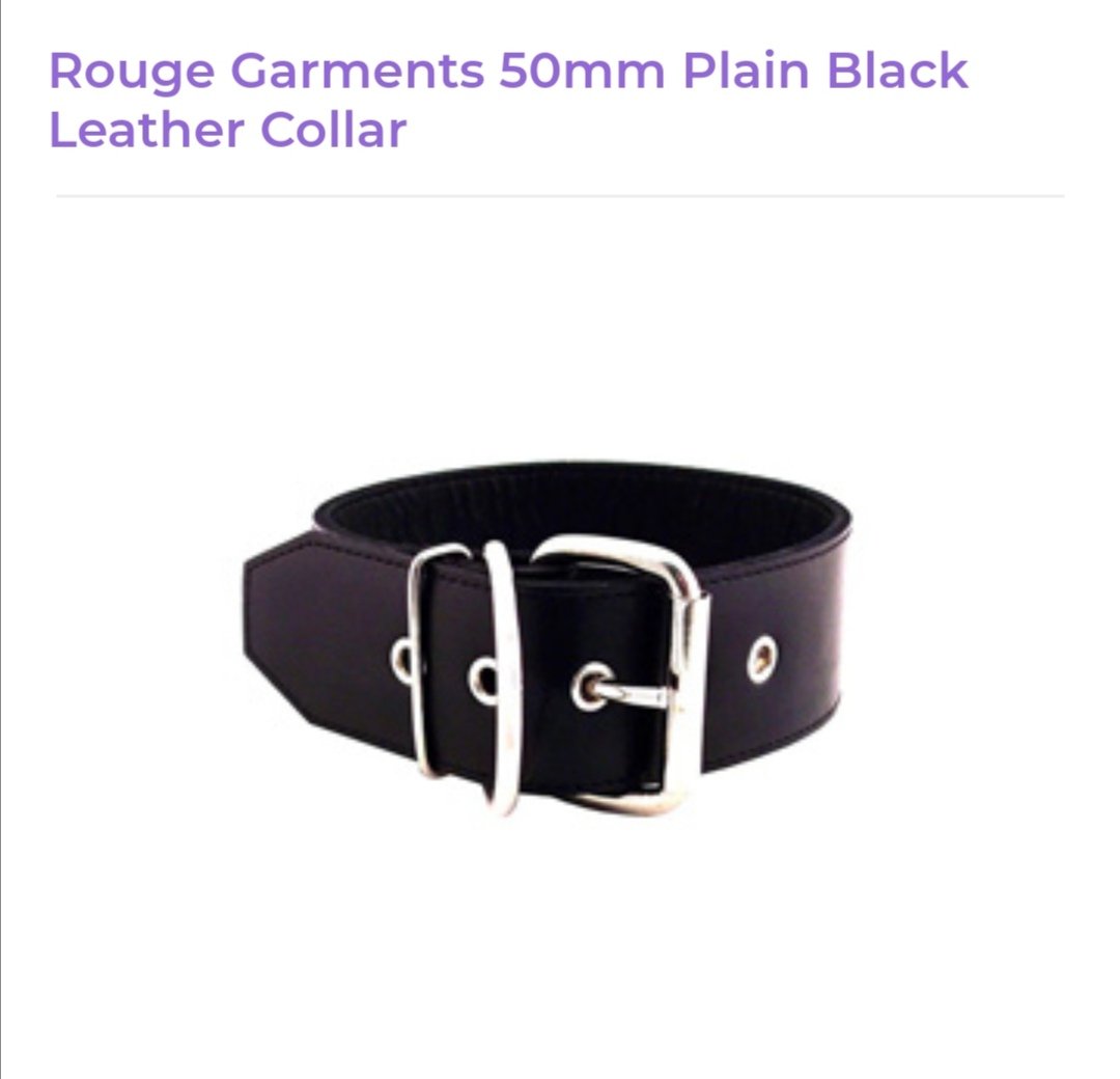 Image of Plain Black Leather Collar