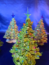 Image 13 of  Handmade and Handpainted Casted Vintage with Modern twist Ceramic Christmas Trees 