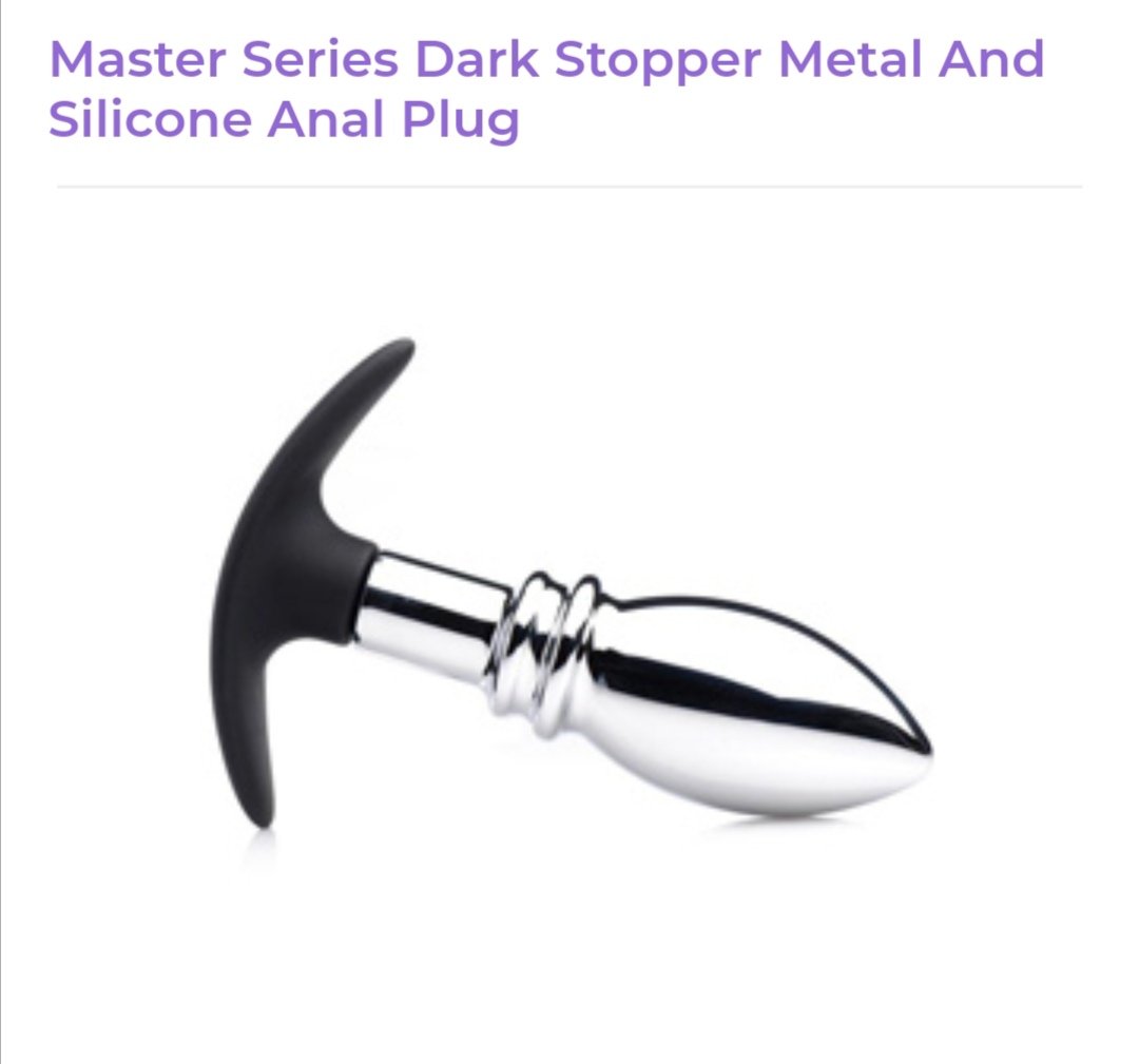 Image of Master Series Dark Stopper Metal And Silicone Anal Plug