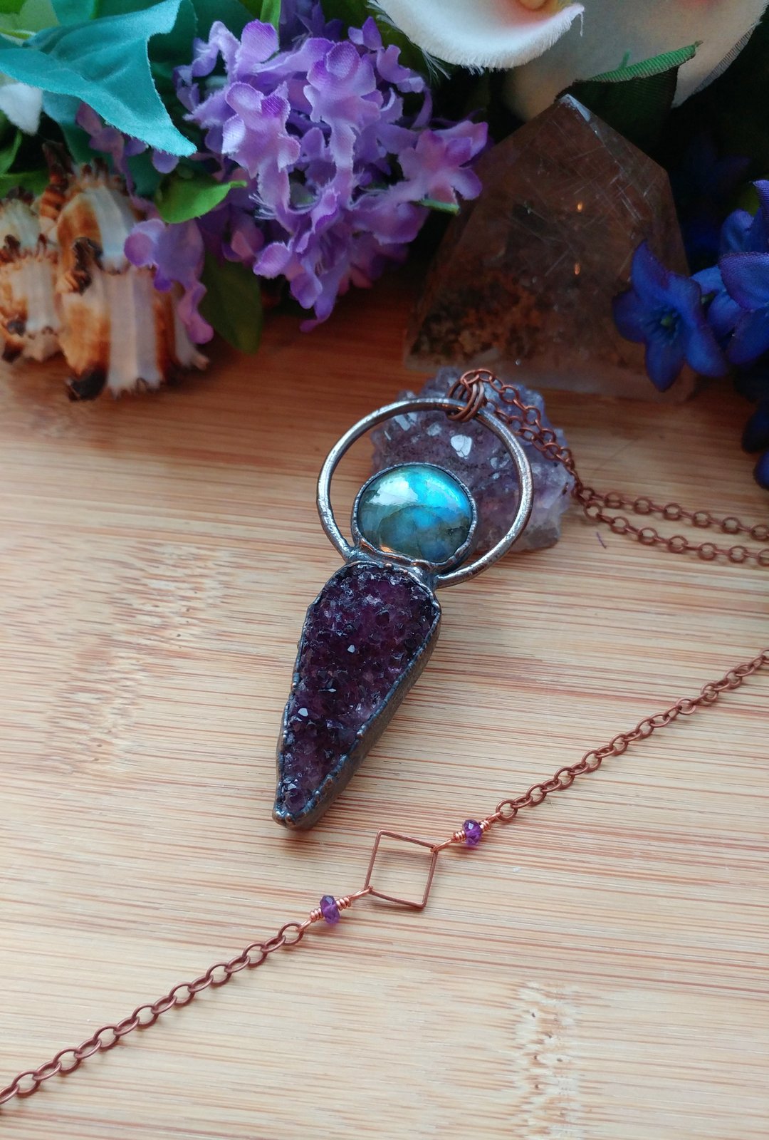 Amethyst geode clearance pendant