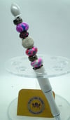 White Floral Beaded Pen