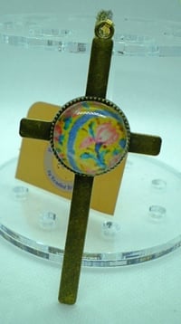 Floral Resin Cross Necklace