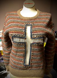 Image 1 of Crucifix repurposed vintage sweater