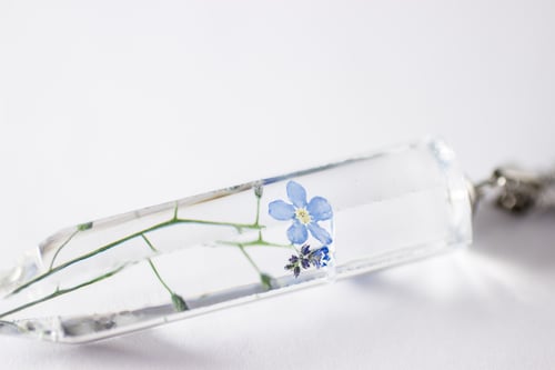 Image of Forget-Me-Not (Myosotis sylvatica) - Medium Crystalline Pendant #1