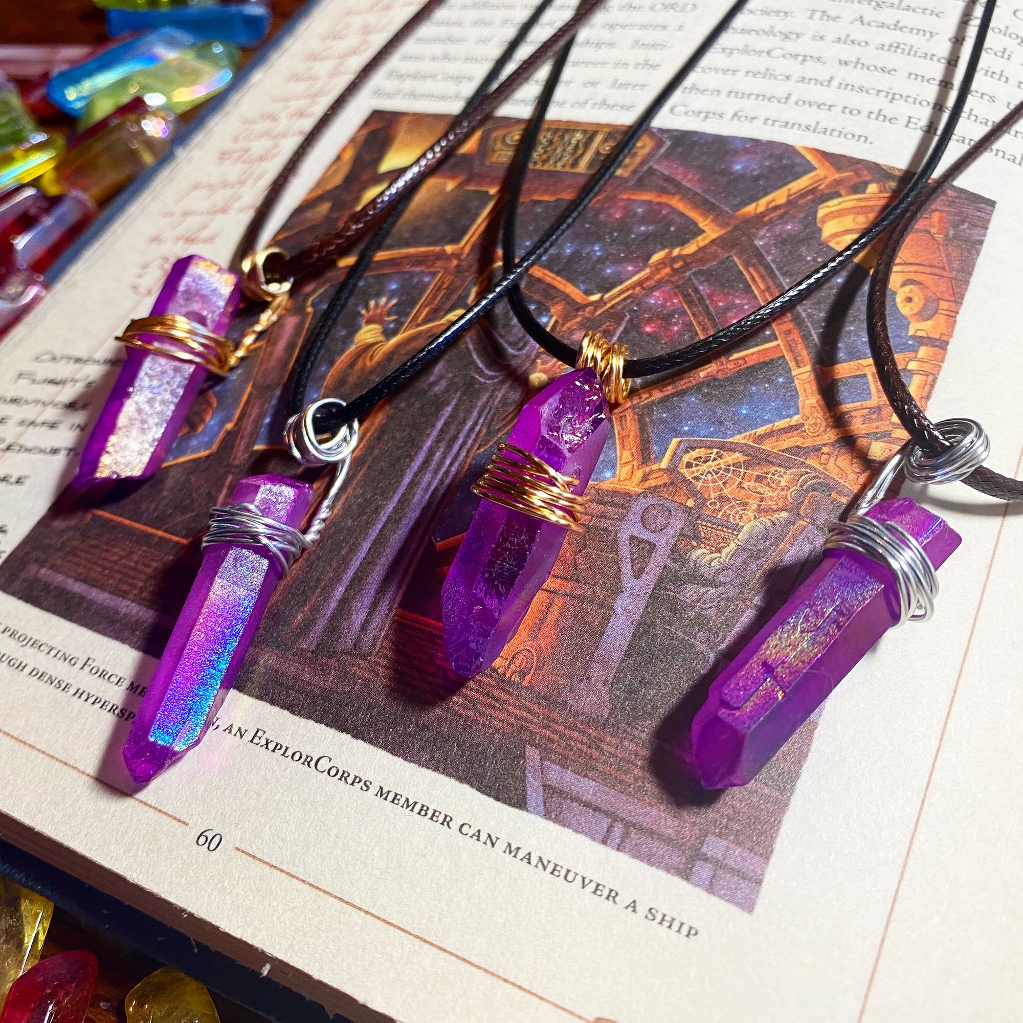 Jedi Rogue Kyber Pendant in Purple Punch It Chewie Press