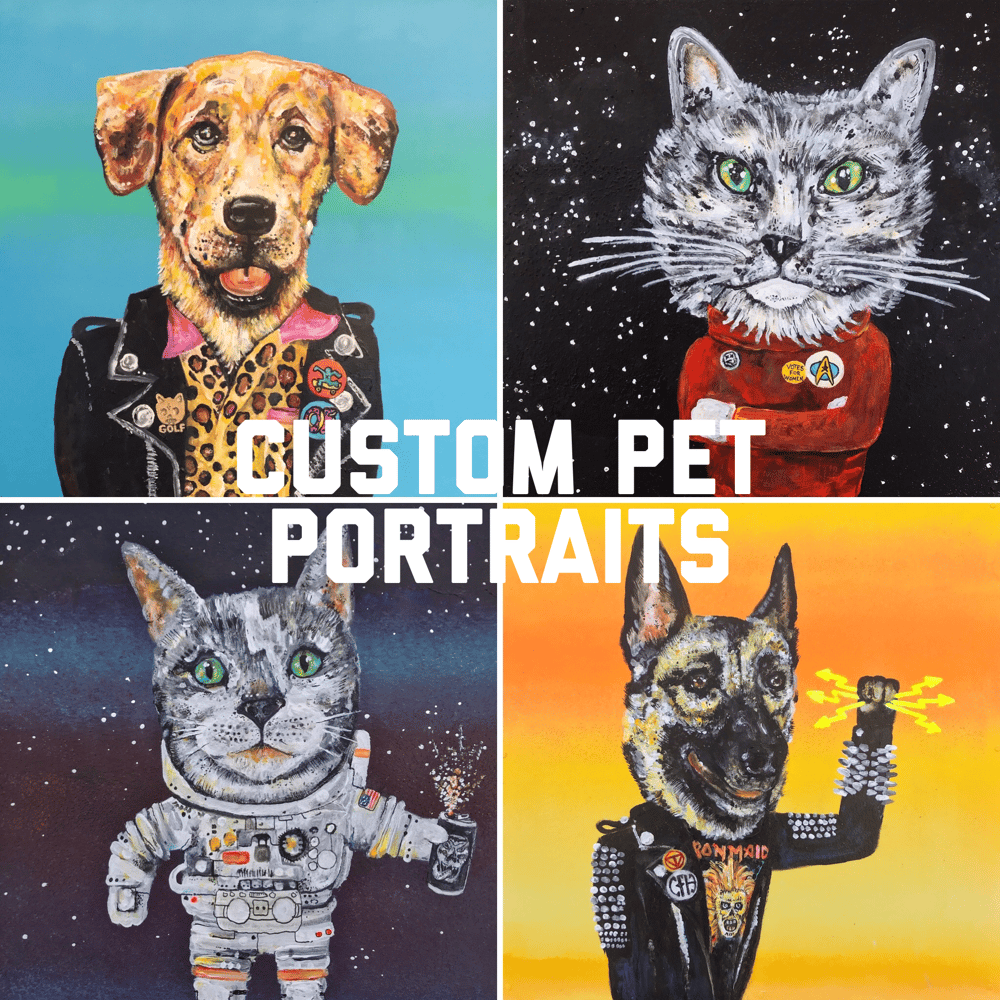 Image of CUSTOM PET PORTRAIT- 12in X 12in (1) Pet