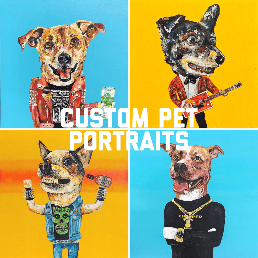 Image of CUSTOM PET PORTRAIT - 18in X 18in (Up to 2 Pets) 