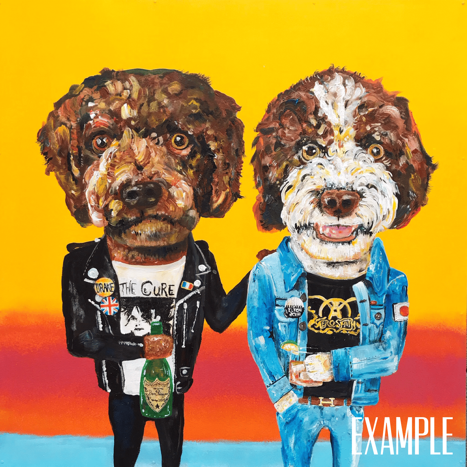 CUSTOM PET PORTRAIT - 18in X 18in (Up to 2 Pets) | WOLFNITE ART CUSTOM PET PORTRAIT - 18in X 18in (Up to 2 Pets) | WOLFNITE ART