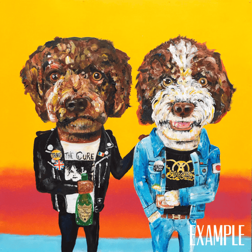 Image of CUSTOM PET PORTRAIT - 18in X 18in (Up to 2 Pets)