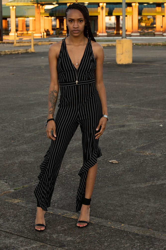Image of Pinstripe Jumpsuits 