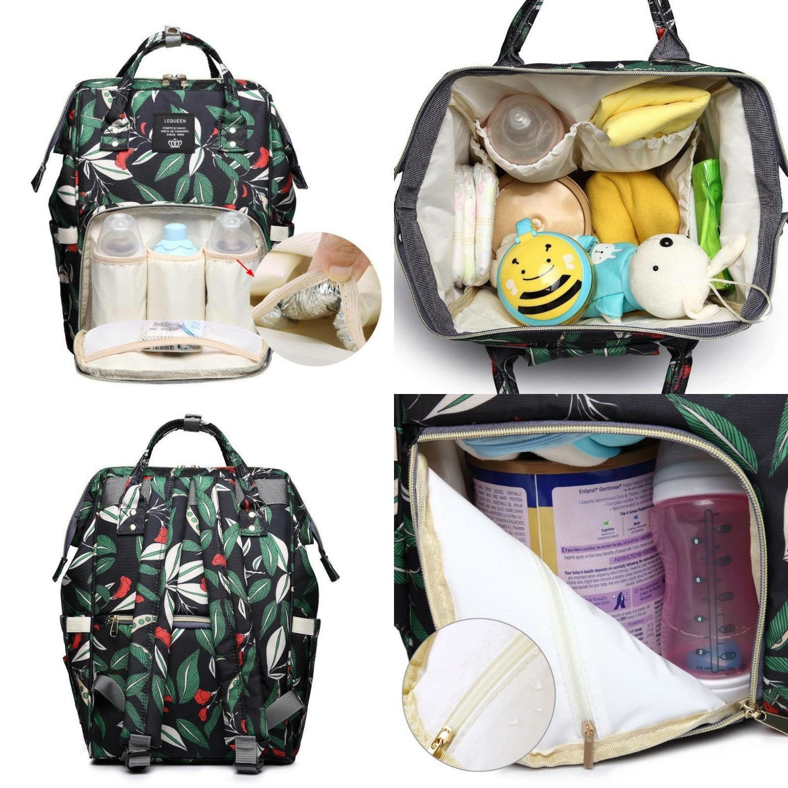 leopard print nappy bag