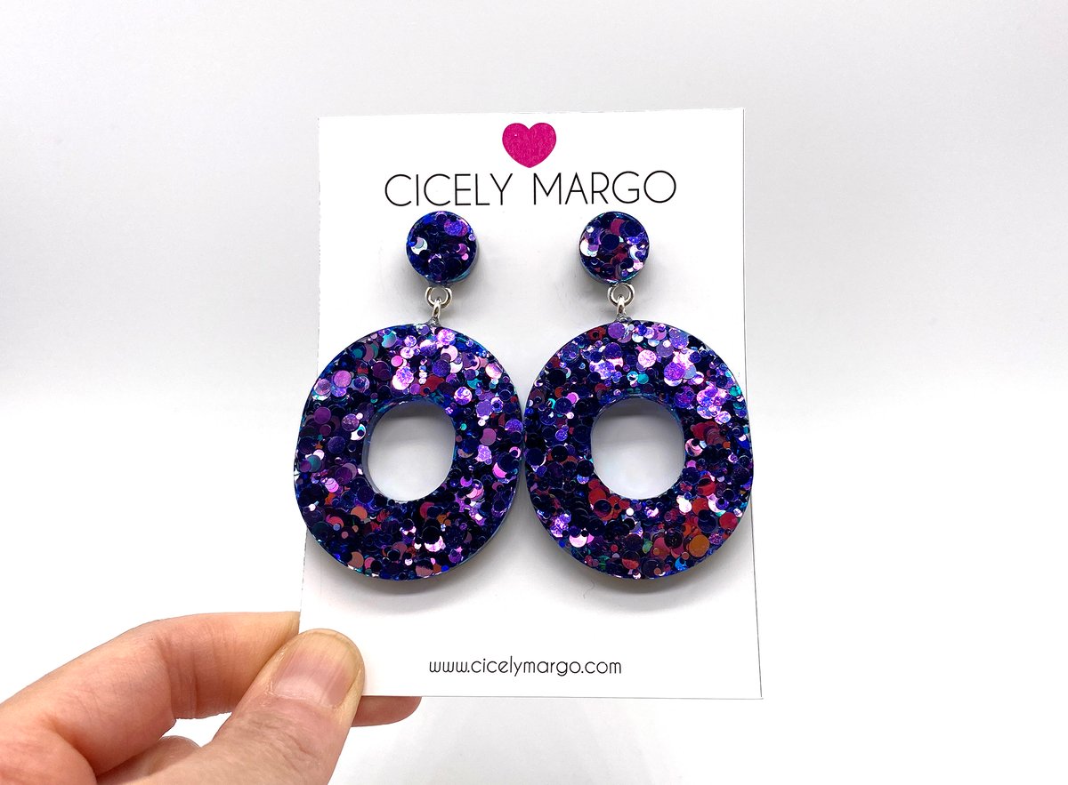 Image of Oval Color Shifting Statement earrings